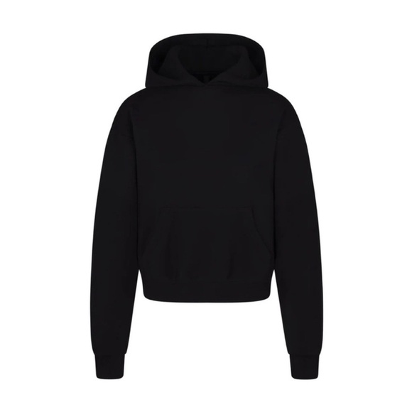 SKIMS Cotton Fleece Hoodie Onyx Black XS NEW NWT - Picture 4 of 4